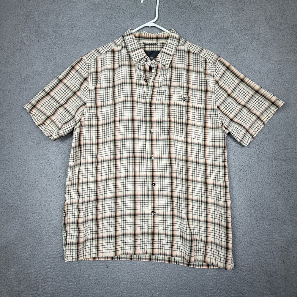 Royal Robbins Men's Plaid Short‎ Sleeve Button Up Shirt Size L Standard Fit